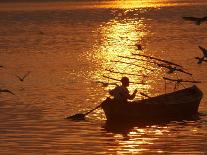 Boat on the River Ganges in Allahabad, India-Rajesh Kumar Singh-Framed Photographic Print