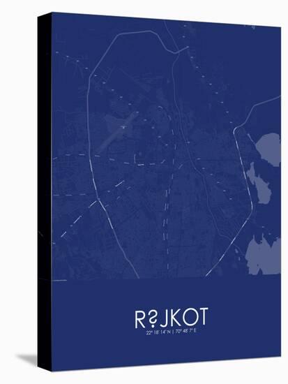 Rajkot, India Blue Map-null-Stretched Canvas