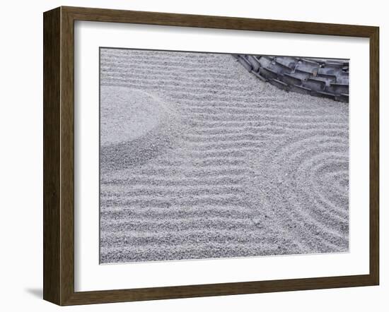 Raked Sand Patterns, Kodai-Ji Temple, Kyoto, Japan-Rob Tilley-Framed Premium Photographic Print