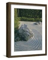 Raked Stone Garden, Taizo-In Temple, Kyoto, Honshu, Japan-Michael Jenner-Framed Photographic Print