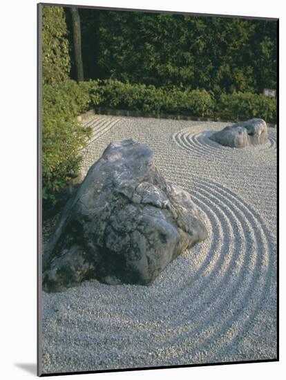 Raked Stone Garden, Taizo-In Temple, Kyoto, Honshu, Japan-Michael Jenner-Mounted Photographic Print