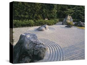 Raked Stone Garden, Taizo-In Temple, Kyoto, Japan-Michael Jenner-Stretched Canvas