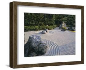 Raked Stone Garden, Taizo-In Temple, Kyoto, Japan-Michael Jenner-Framed Photographic Print