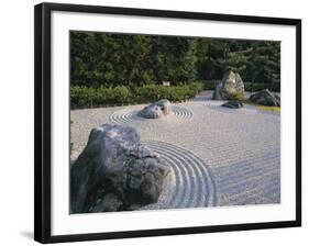 Raked Stone Garden, Taizo-In Temple, Kyoto, Japan-Michael Jenner-Framed Photographic Print