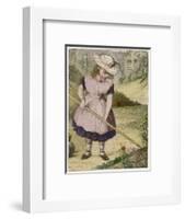 Raking a Flower Bed-null-Framed Art Print