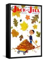 Raking Leaves - Jack and Jill, November 1957-RVS-Framed Stretched Canvas