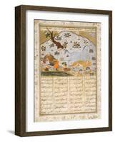 Raksh Saves Rustam from a Lioness-null-Framed Art Print