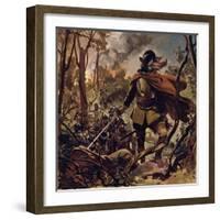 Raleigh Burned Down a Spanish Settlement in Revenge for the Death of His Son-Alberto Salinas-Framed Giclee Print