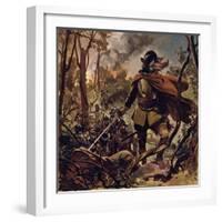 Raleigh Burned Down a Spanish Settlement in Revenge for the Death of His Son-Alberto Salinas-Framed Giclee Print