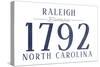 Raleigh, North Carolina - Established Date (Blue)-Lantern Press-Stretched Canvas