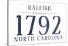 Raleigh, North Carolina - Established Date (Blue)-Lantern Press-Stretched Canvas