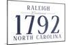 Raleigh, North Carolina - Established Date (Blue)-Lantern Press-Mounted Art Print