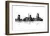 Raleigh North Carolina Skyline BG 1-Marlene Watson-Framed Giclee Print