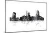 Raleigh North Carolina Skyline BG 1-Marlene Watson-Mounted Giclee Print