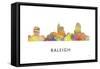 Raleigh North Carolina Skyline-Marlene Watson-Framed Stretched Canvas