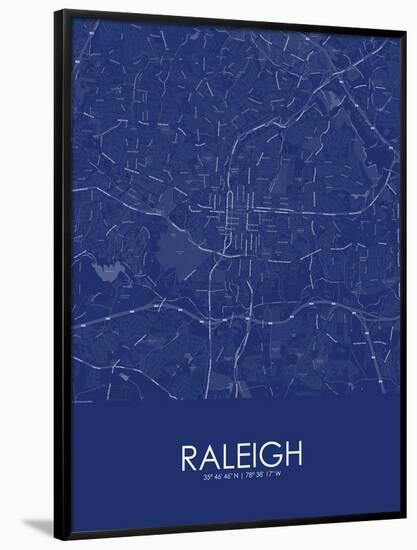 Raleigh, United States of America Blue Map-null-Framed Poster