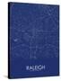 Raleigh, United States of America Blue Map-null-Stretched Canvas