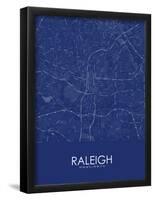 Raleigh, United States of America Blue Map-null-Framed Poster