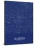 Raleigh, United States of America Blue Map-null-Stretched Canvas