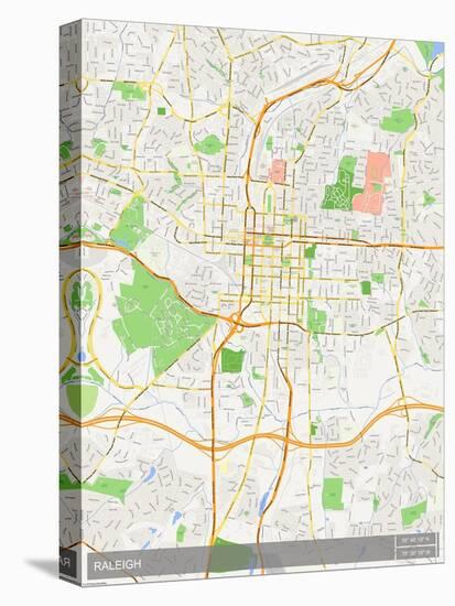 Raleigh, United States of America Map-null-Stretched Canvas