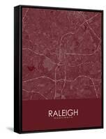 Raleigh, United States of America Red Map-null-Framed Stretched Canvas
