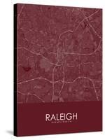 Raleigh, United States of America Red Map-null-Stretched Canvas