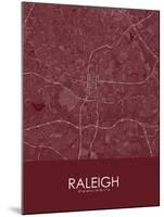 Raleigh, United States of America Red Map-null-Mounted Poster