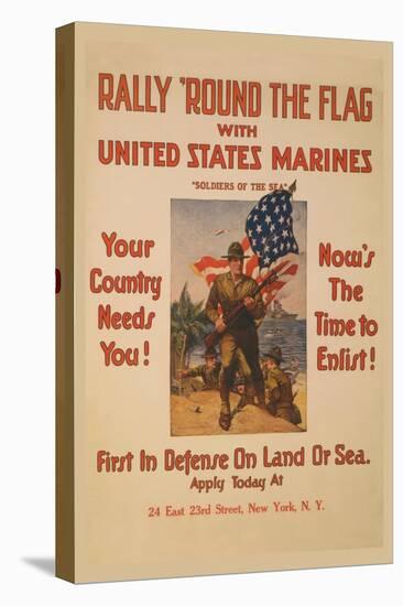 Rally 'Round the Flag with the United States Marines-Sidney Riesenberg-Stretched Canvas
