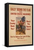 Rally 'Round the Flag with the United States Marines-Sidney Riesenberg-Framed Stretched Canvas