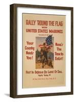 Rally 'Round the Flag with the United States Marines-Sidney Riesenberg-Framed Art Print