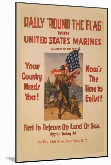 Rally 'Round the Flag with the United States Marines-Sidney Riesenberg-Mounted Art Print