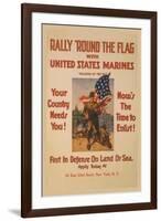 Rally 'Round the Flag with the United States Marines-Sidney Riesenberg-Framed Art Print