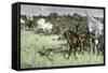 Rallying Confederate Troops under Bee, First Battle of Bull Run Battle, c.1861-null-Framed Stretched Canvas