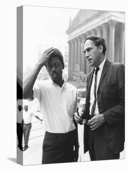 Ralph Featherstone of Sncc with Civil Rights Attorney, William Kunstler, Outside Federal Court-null-Stretched Canvas