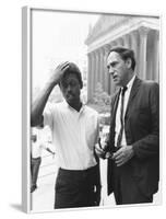 Ralph Featherstone of Sncc with Civil Rights Attorney, William Kunstler, Outside Federal Court-null-Framed Photo