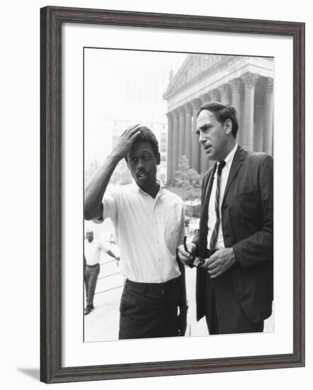 Ralph Featherstone of Sncc with Civil Rights Attorney, William Kunstler, Outside Federal Court-null-Framed Photo