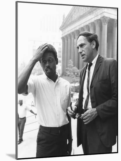 Ralph Featherstone of Sncc with Civil Rights Attorney, William Kunstler, Outside Federal Court-null-Mounted Photo