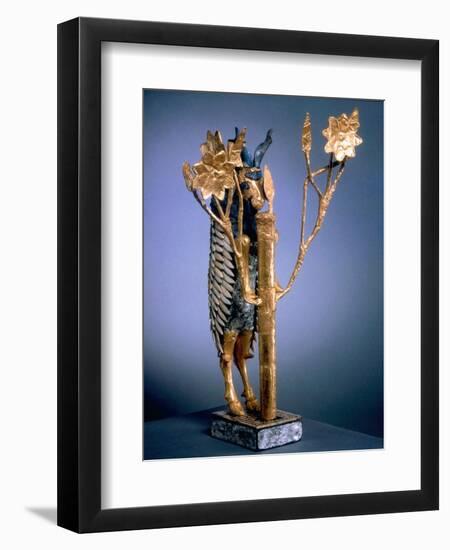 Ram Caught in a Thicket Sculpture-null-Framed Photographic Print