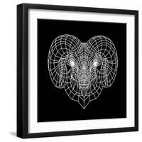 Ram Head Black Mesh-Lisa Kroll-Framed Premium Giclee Print