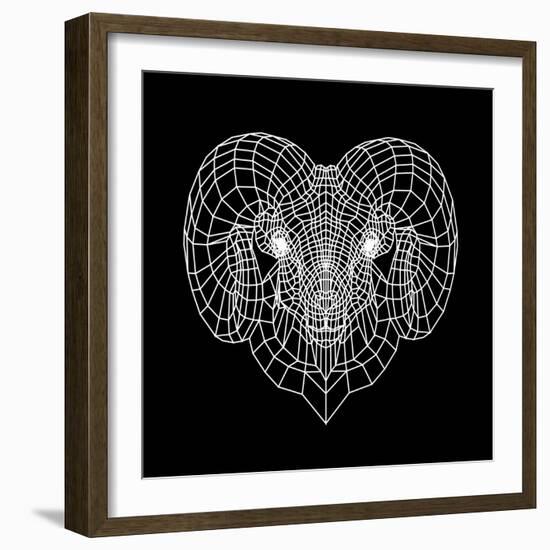 Ram Head Black Mesh-Lisa Kroll-Framed Art Print