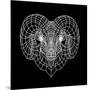 Ram Head Black Mesh-Lisa Kroll-Mounted Art Print