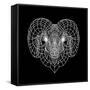 Ram Head Black Mesh-Lisa Kroll-Framed Stretched Canvas