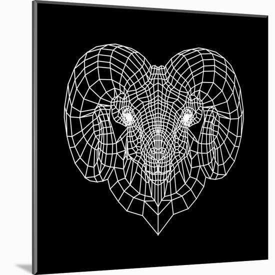 Ram Head Black Mesh-Lisa Kroll-Mounted Art Print