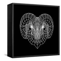 Ram Head Black Mesh-Lisa Kroll-Framed Stretched Canvas