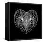 Ram Head Black Mesh-Lisa Kroll-Framed Stretched Canvas