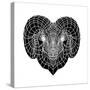 Ram Head Mesh-Lisa Kroll-Stretched Canvas