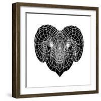 Ram Head Mesh-Lisa Kroll-Framed Art Print