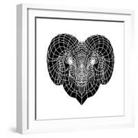 Ram Head Mesh-Lisa Kroll-Framed Art Print