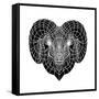 Ram Head Mesh-Lisa Kroll-Framed Stretched Canvas