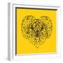 Ram Head Yellow Mesh-Lisa Kroll-Framed Art Print